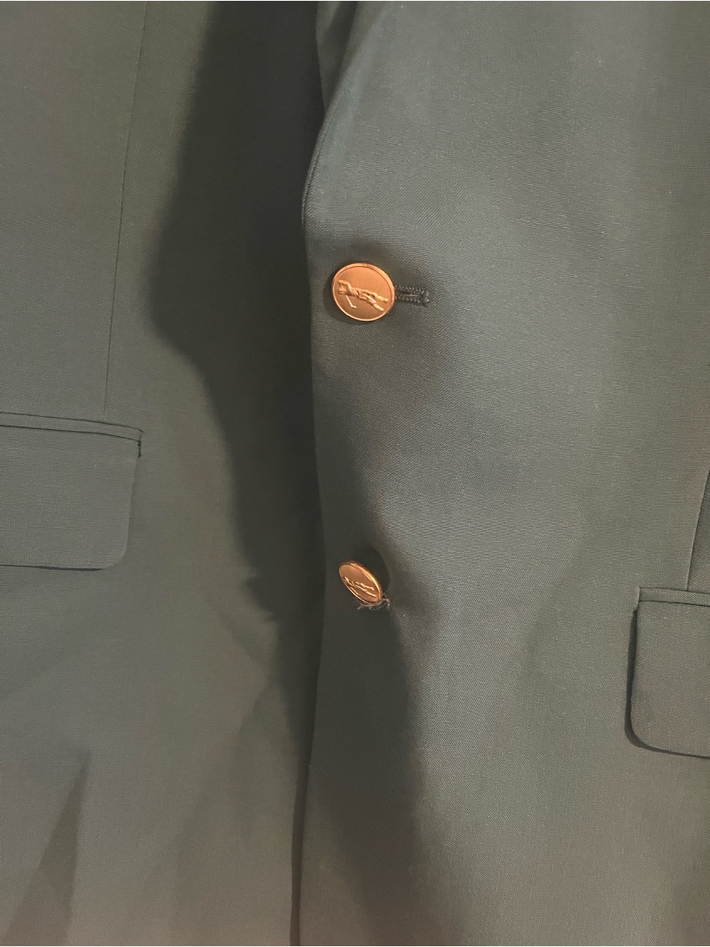 Polo by Ralph Lauren Black Double-Breasted Pea Coat with Gold Buttons